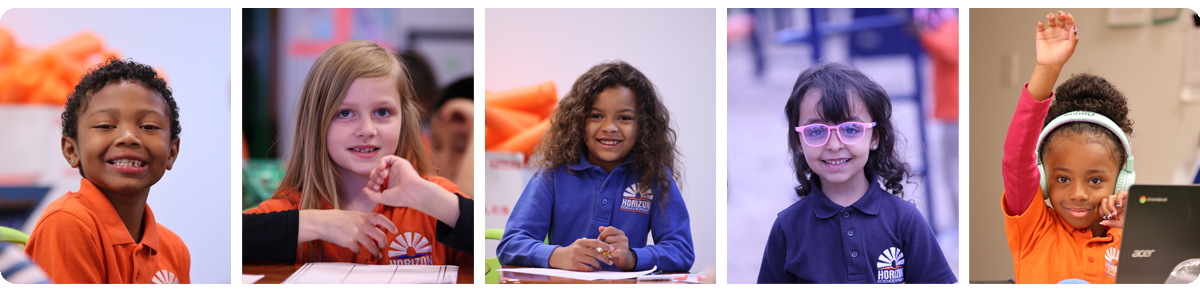 Collage of five individual student portraits